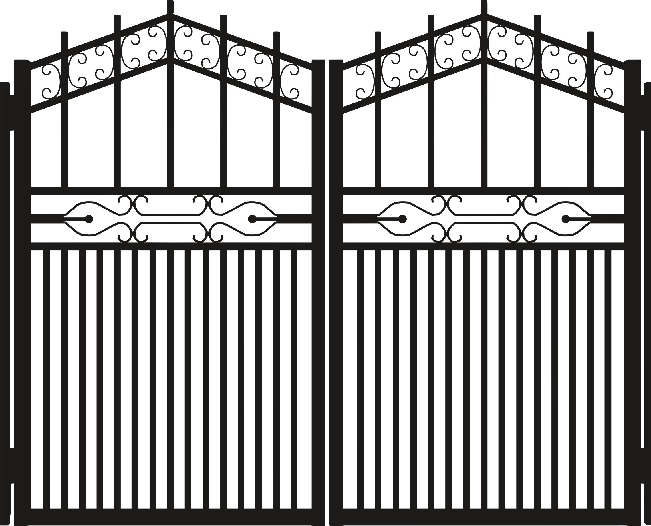 Metal Gate Fence PNG Clipart