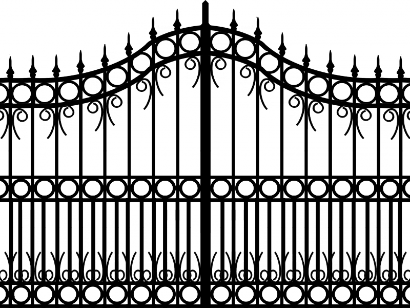 Metal Gate Fence PNG Transparent Image