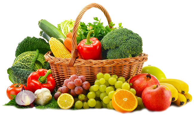 Immagine di frutta e verdura biologica PNG