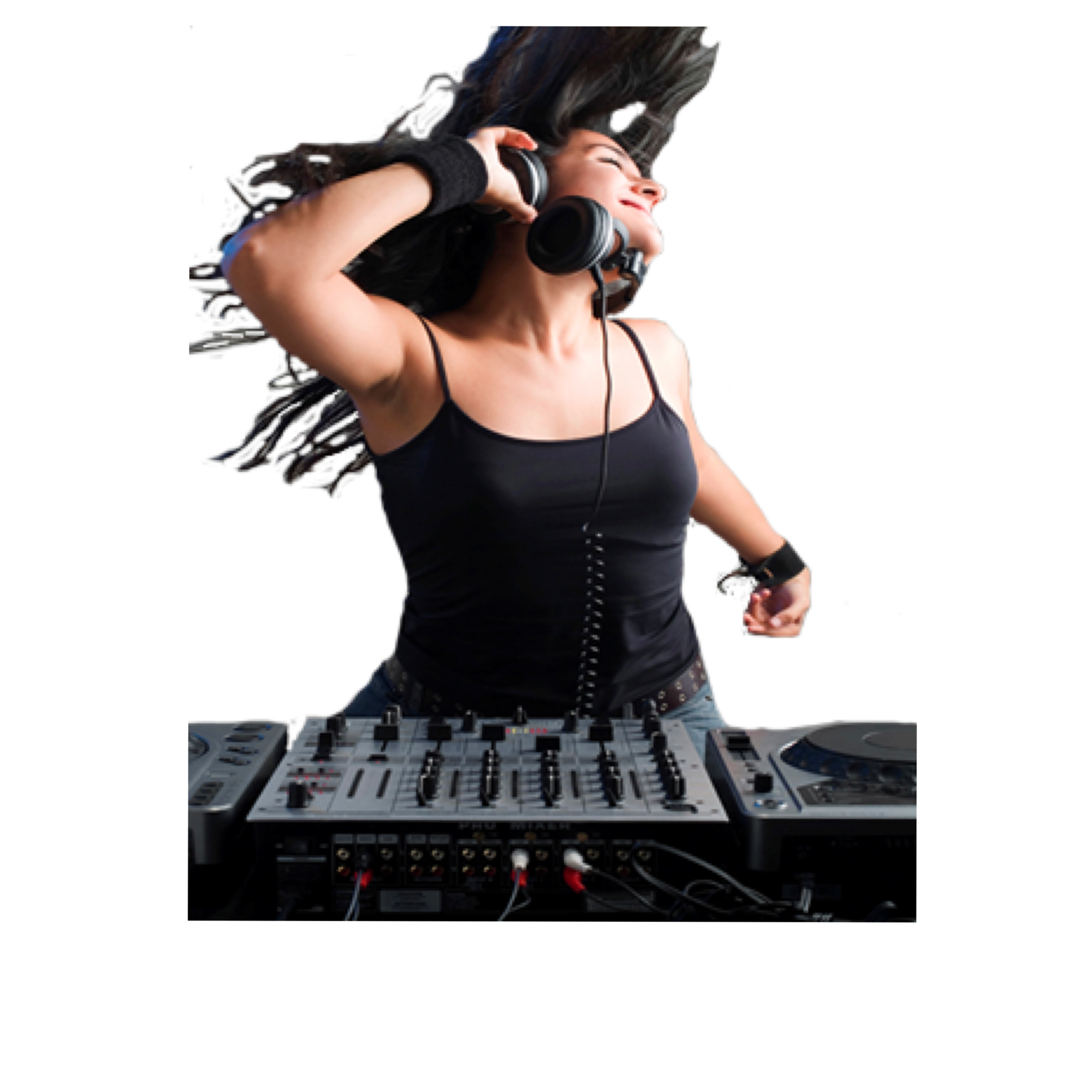 Party DJ Girl PNG Image