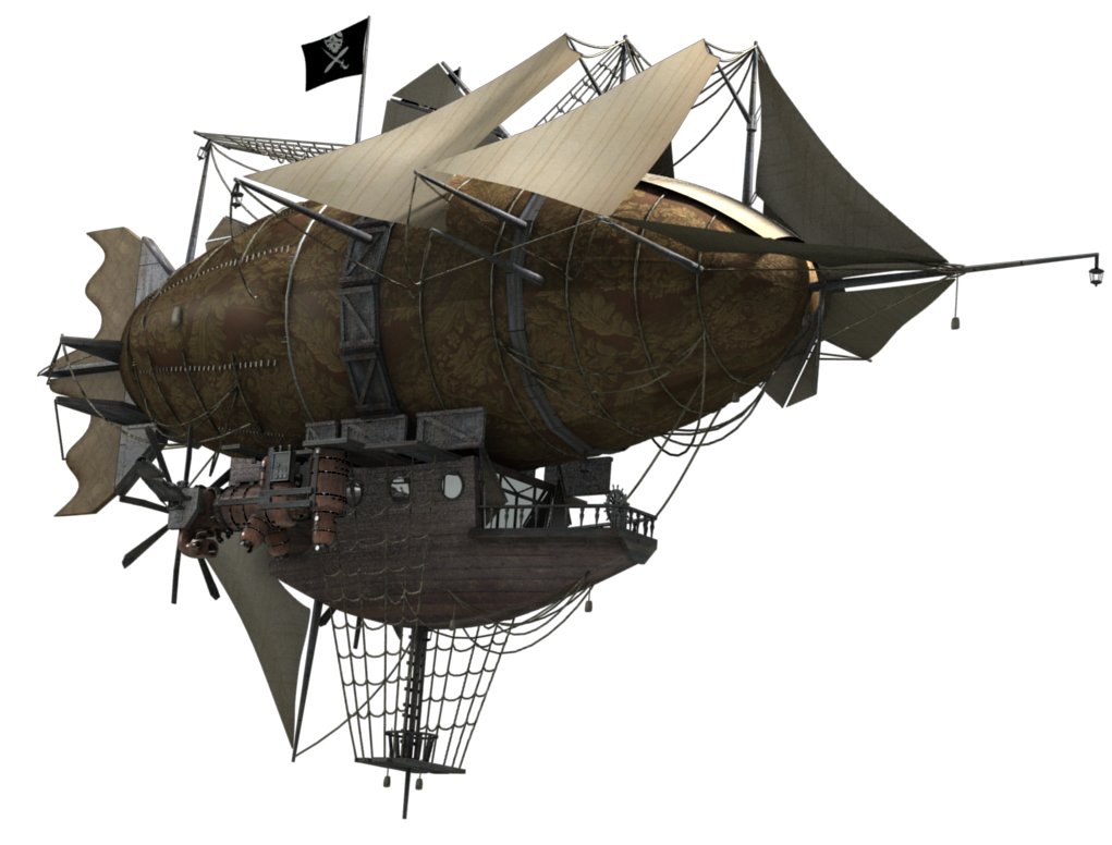 Bajak laut airship latar belakang Transparan