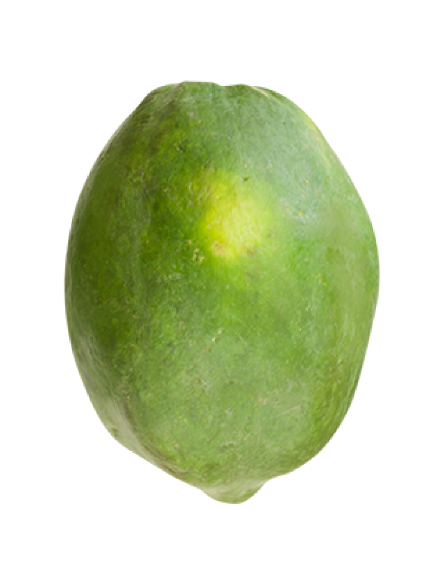 Papaya verde cruda PNG transparente