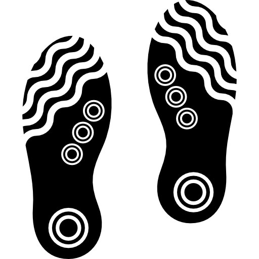 آثار أقدام الأحذية صورة ظلية PNG