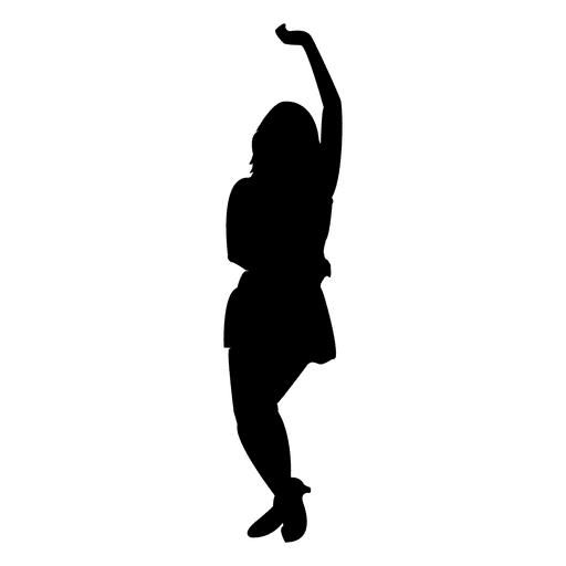 Silhouette Girl Dancing Vector PNG Clipart