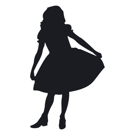 Silhouette Girl Dancing Vector PNG Picture
