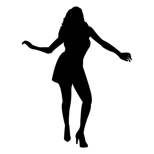 Silueta chica bailando vector transparente fondo