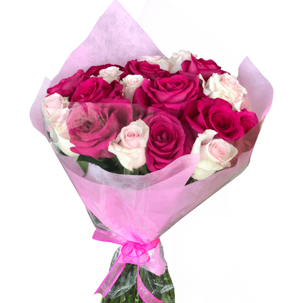 Spring Pink Rosas Flower Bunch PNG File