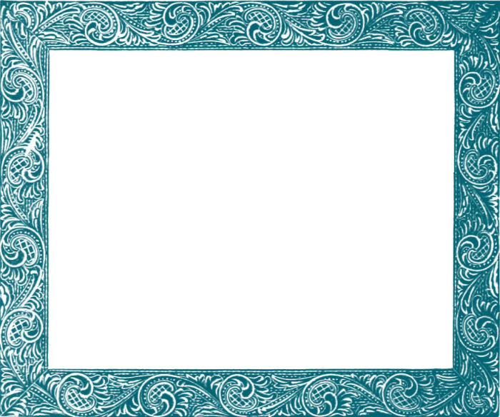 Square Teal Frame PNG HD