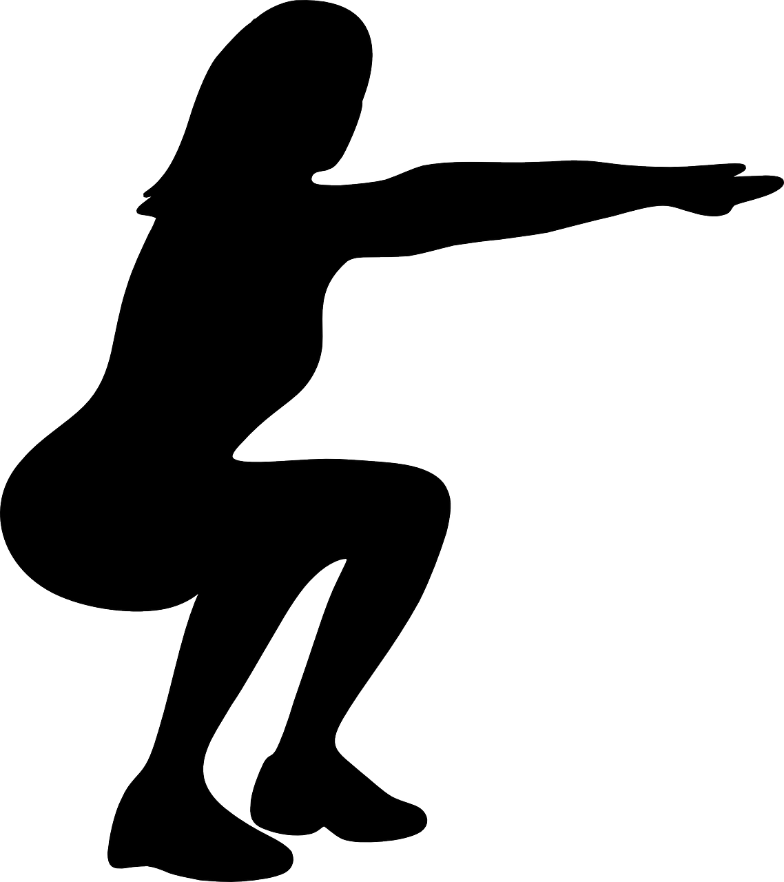 Squat Silhouette PNG Free Download