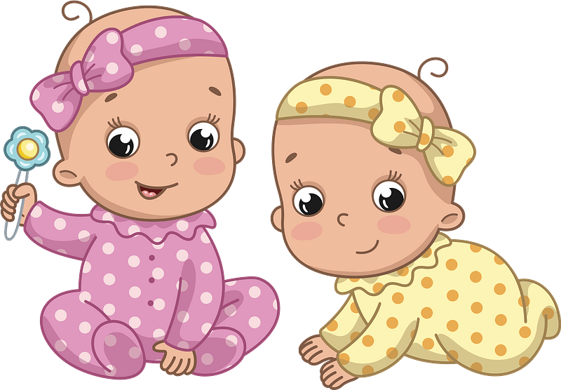 Twin Babies PNG Transparent Image