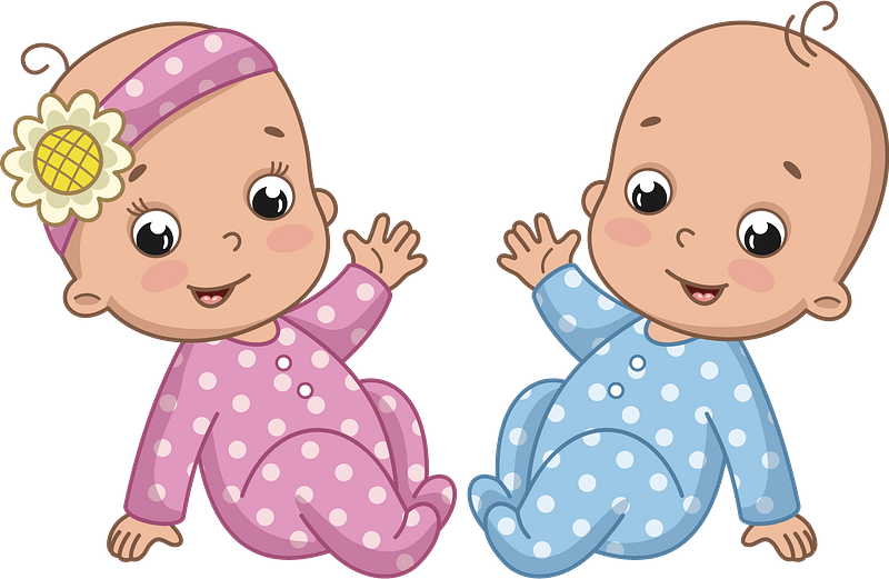 Twin Babies Transparent Background