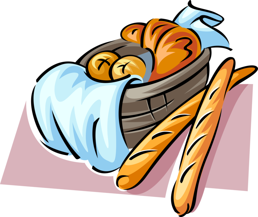 Vector French Bread Basket PNG File