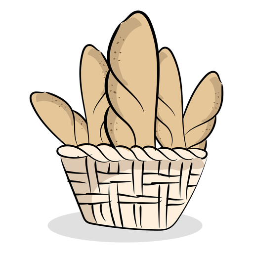 Panier de pain français de vecteur PNG Photos