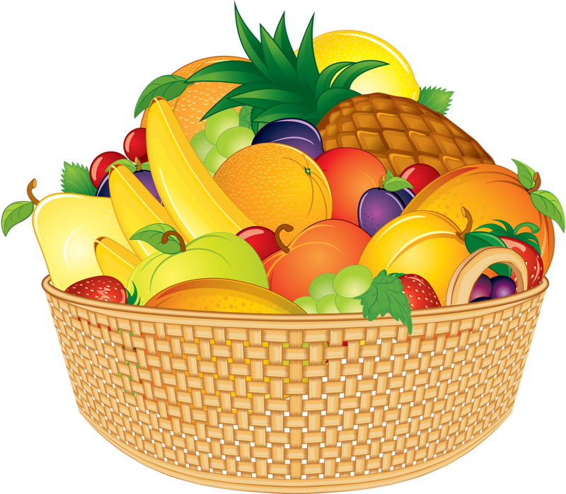 Vector Fruits Basket PNG File