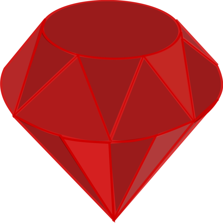 Vector Ruby Gemstone PNG Transparent Image