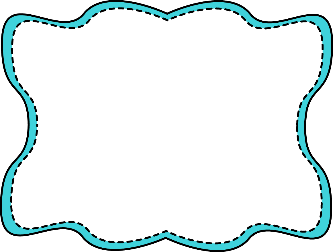 Vector groenblauw frame PNG-afbeelding