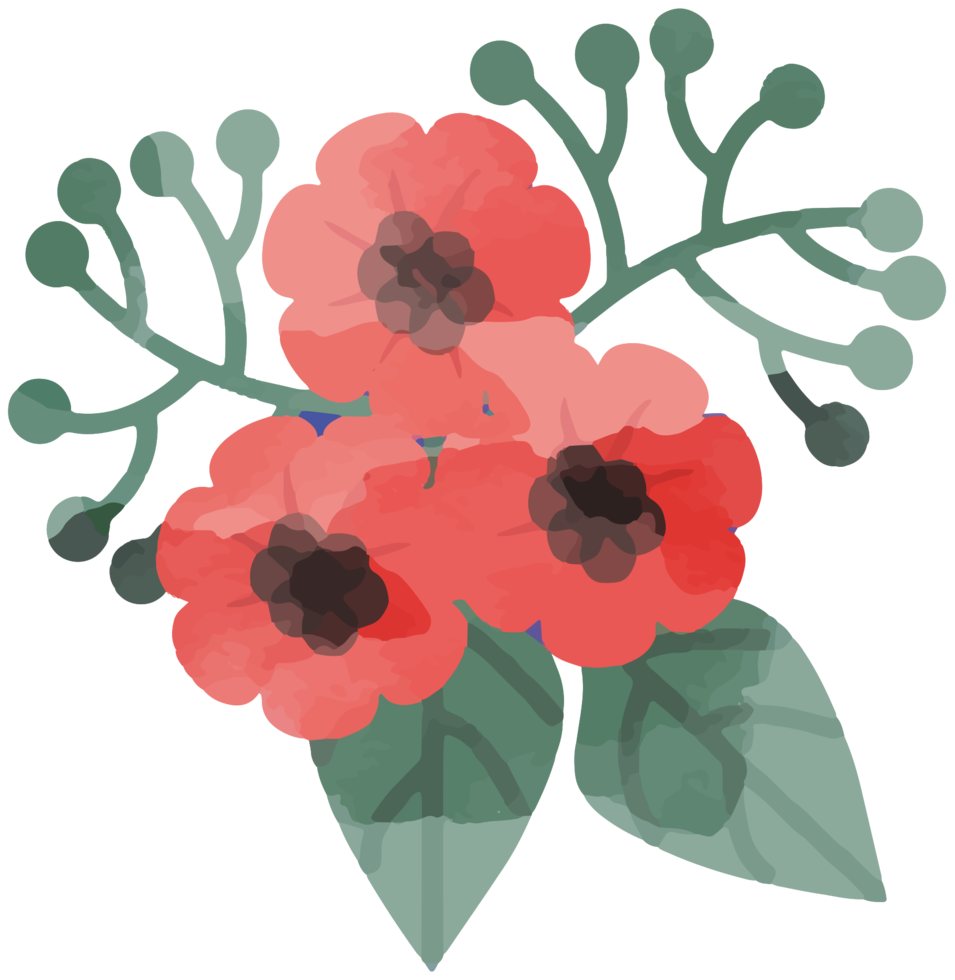 Suluboya çiçek PNG şeffaf görüntü
