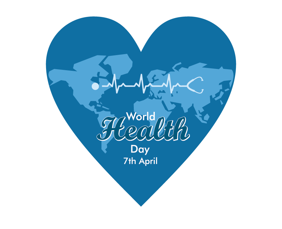 Immagine del distintivo del giorno della salute del mondo