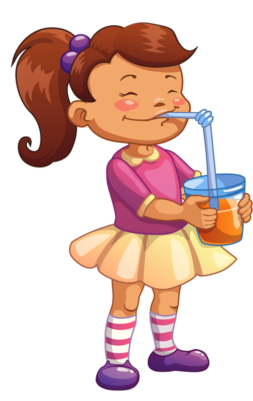 Young Girl Drinking Vector Transparent Background