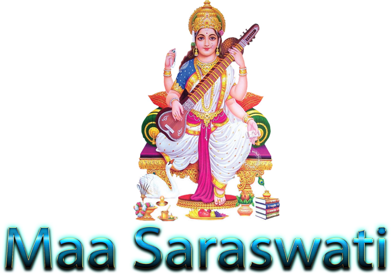 Maa Saraswati PNG Transparent Image