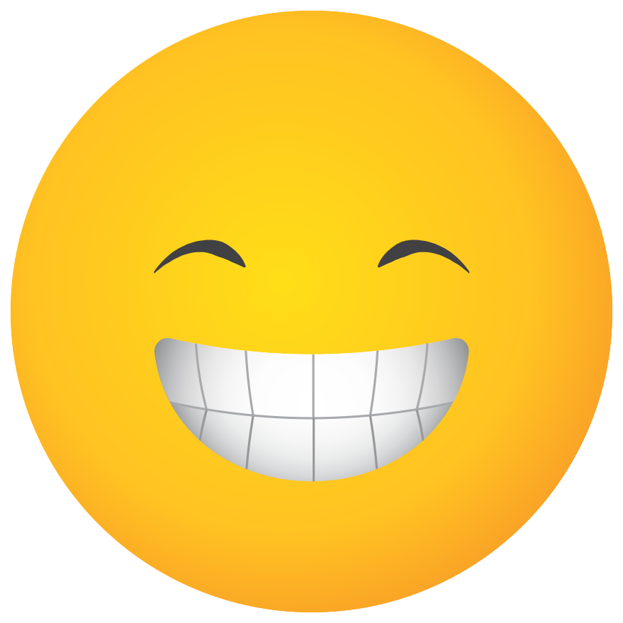 Emoticon sonrisa fondo transparente