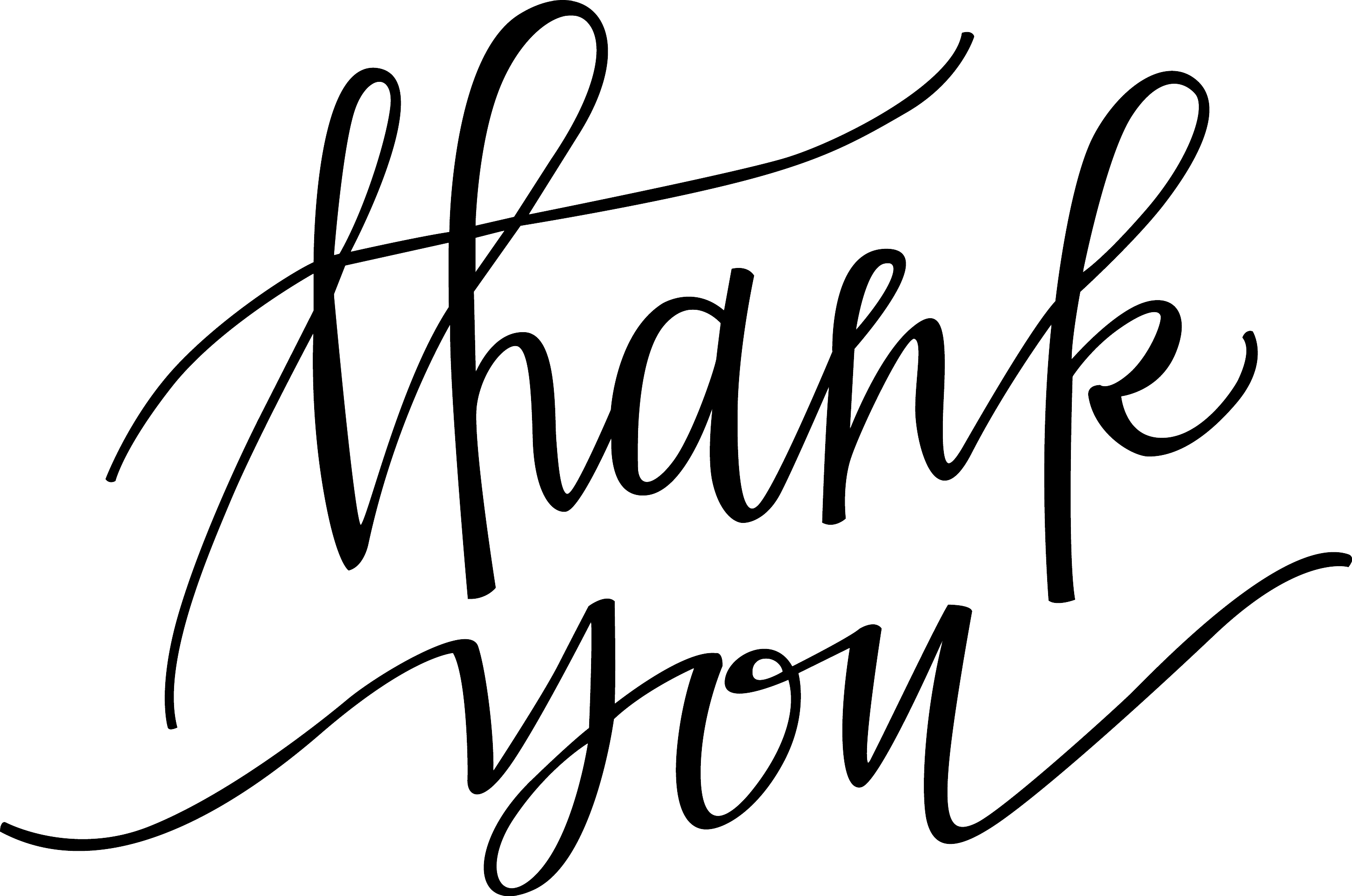Thank You Calligraphy PNG Isolated File