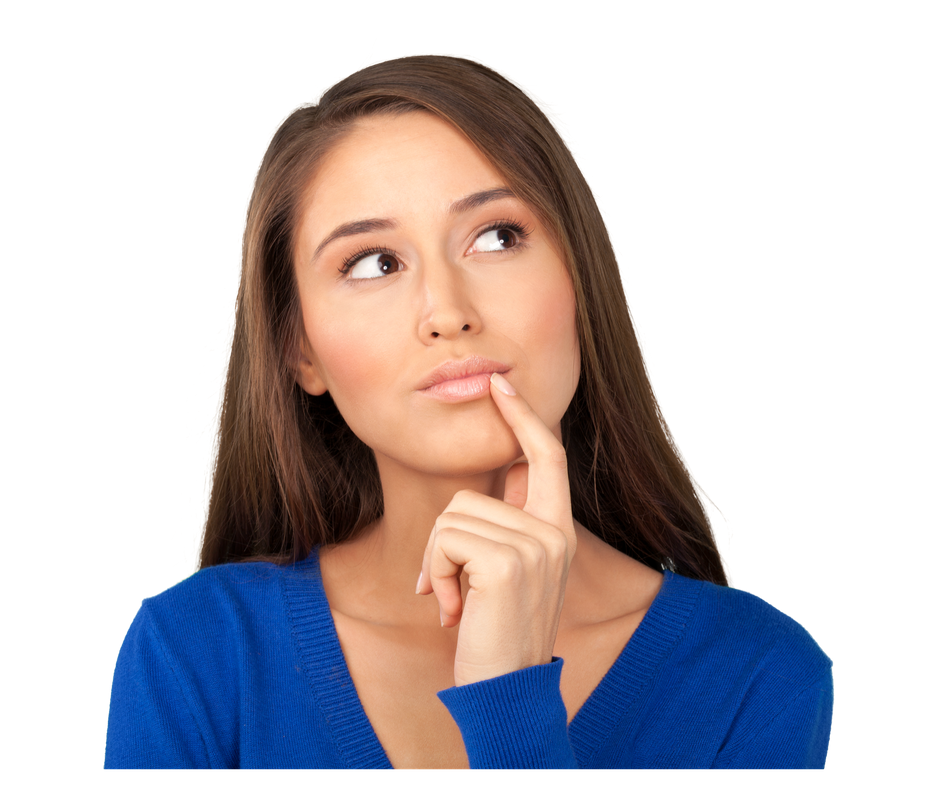 Thinking Girl PNG Transparent