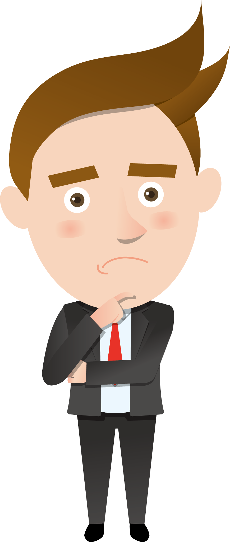 Thinking Man PNG Isolated HD