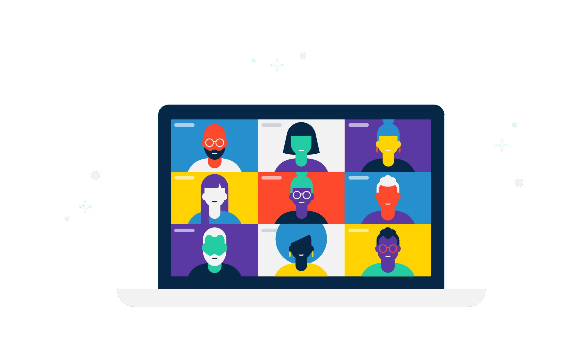 Virtual Meeting PNG Isolated File