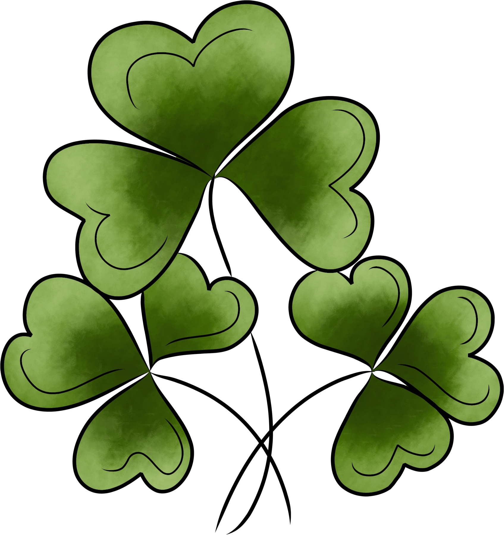 Watercolor Clover PNG Isolated HD