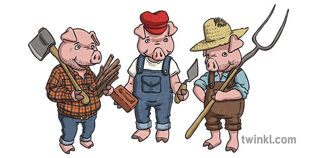 3 Little Pigs PNG Isolated Pic