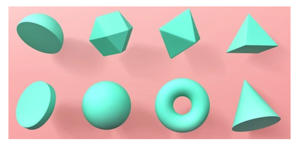 3D Shapes PNG Isolated Image