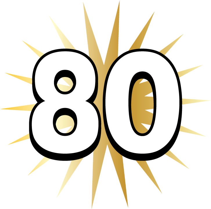 80 день рождения PNG HD