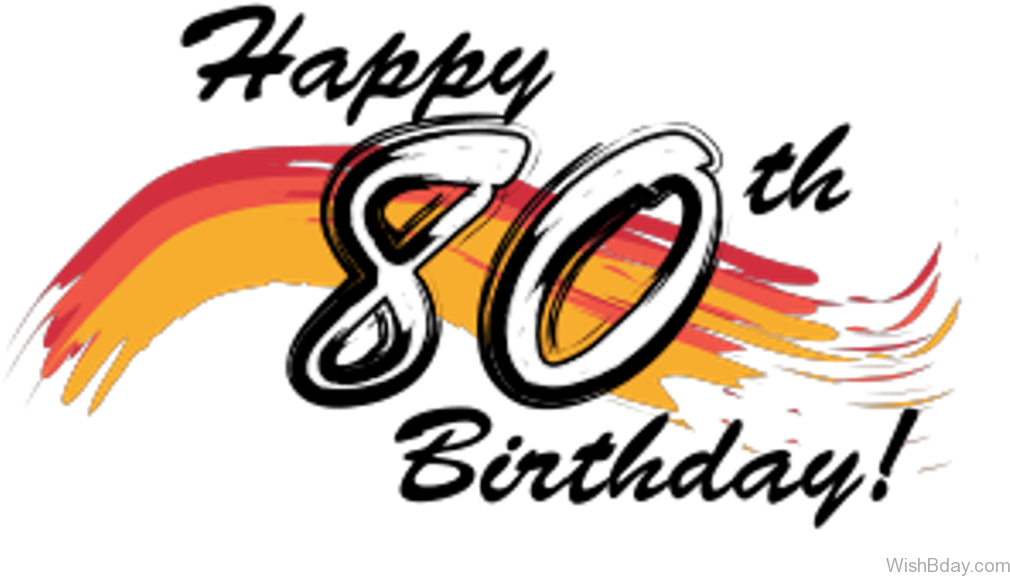 80th Birthday PNG Image