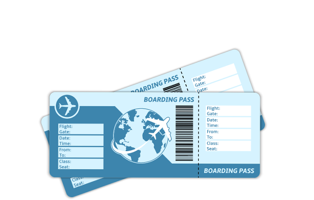 Air Ticket Vector PNG Clipart