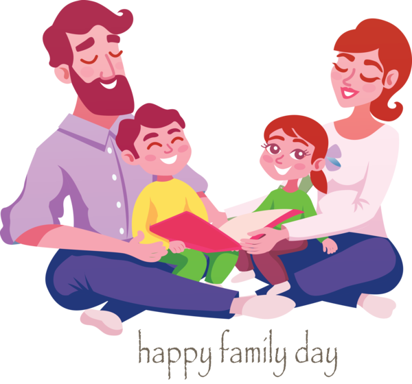 Animated Family PNG Isolated Photo