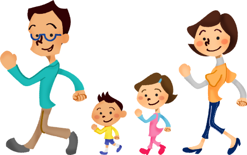Animated Family PNG Isolated Transparent Image