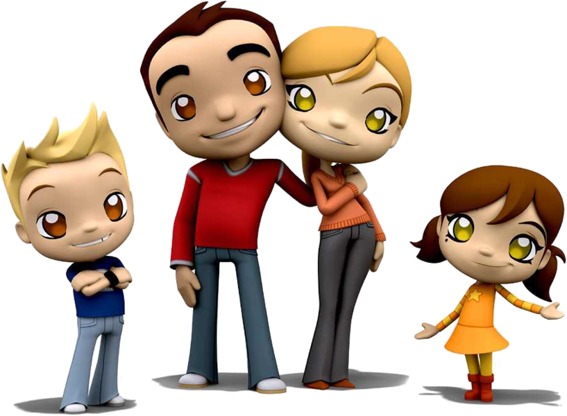 Animated Family PNG Picture