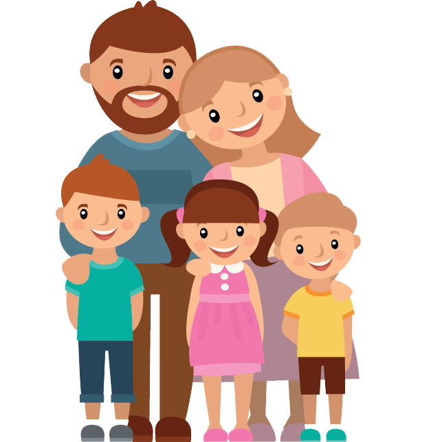Animated Family Vector PNG HD Isolated