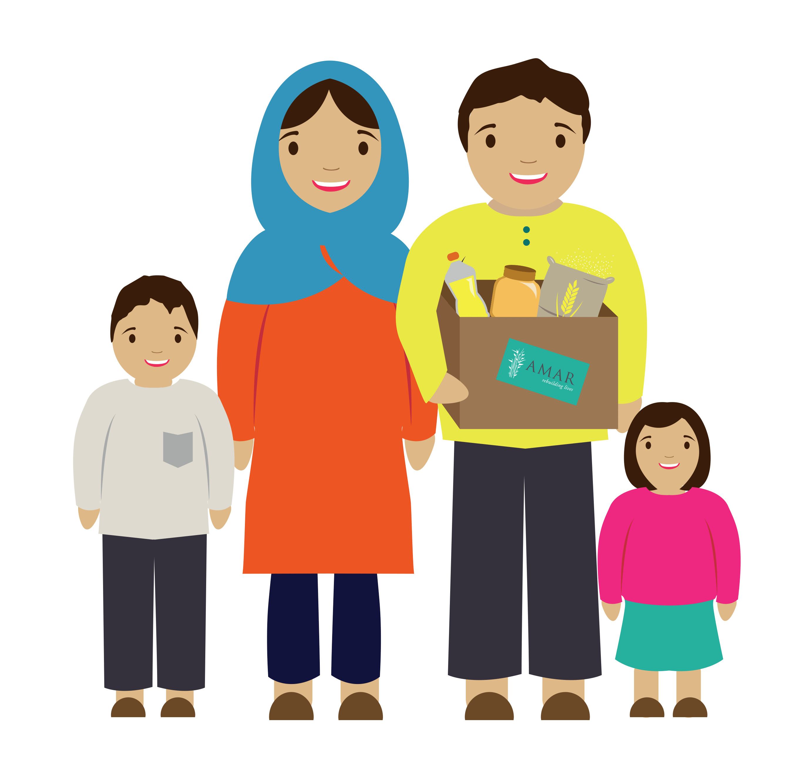 Animated Family Vector PNG Isolated Clipart