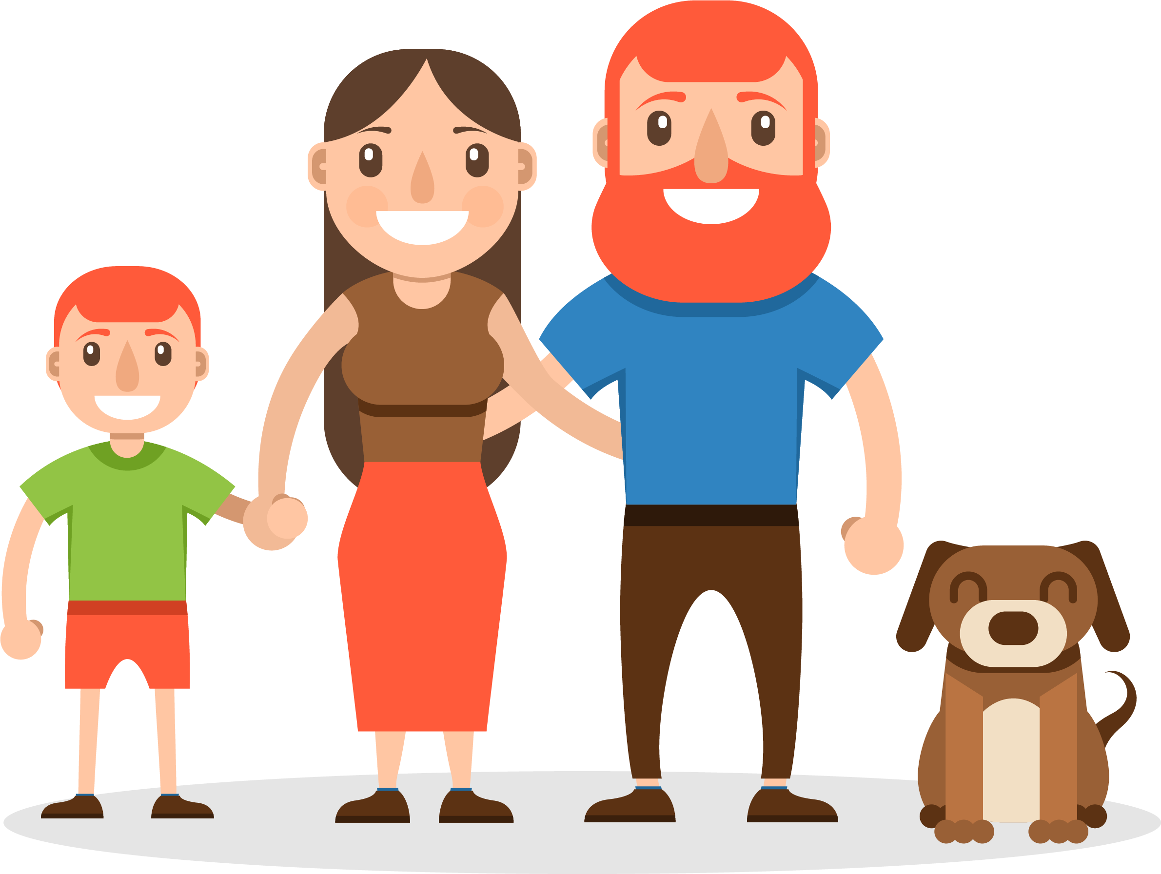 Animated family vector PNG Isolated File