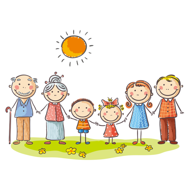 Animated Family Vector PNG Isolated Image