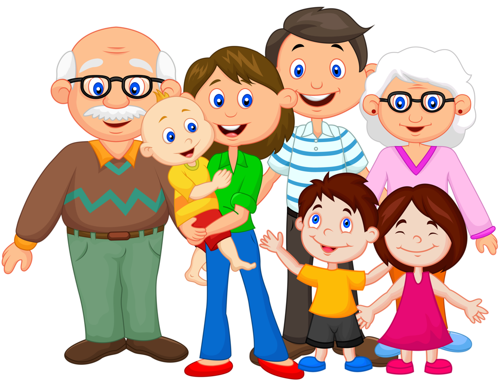 Animated family vector PNG Photo