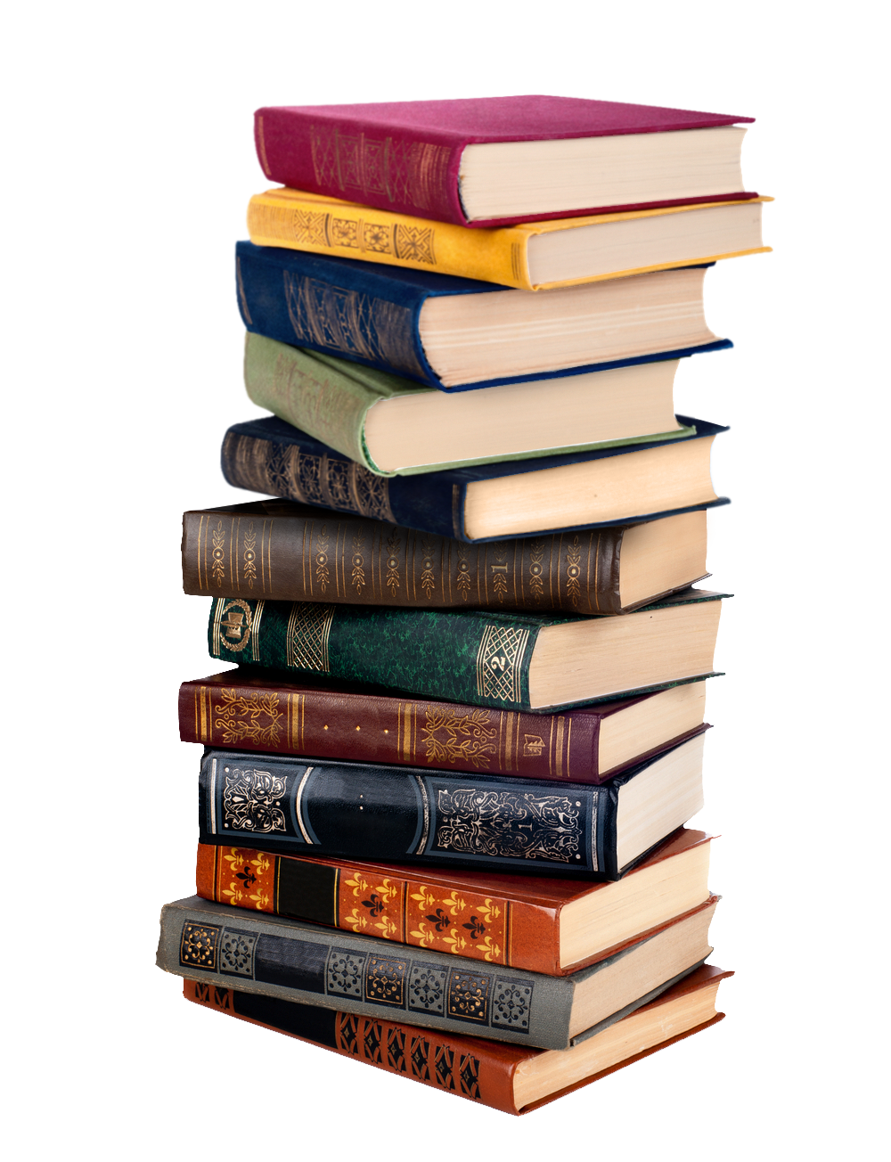 Book Stack Background Isolated PNG