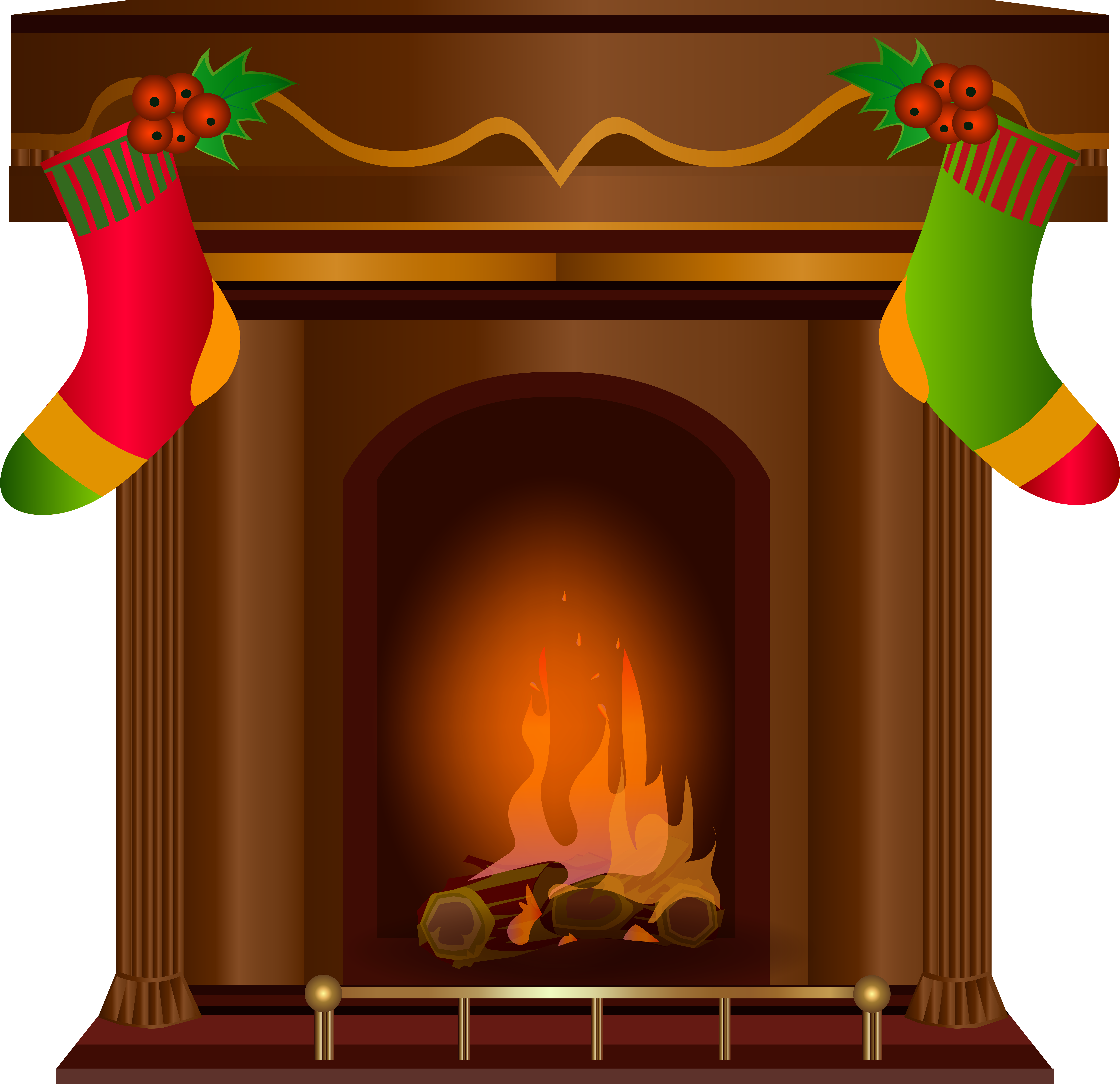 Christmas Fireplace PNG Photo