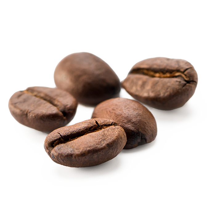 Immagine isolata PNG chicchi di caffè