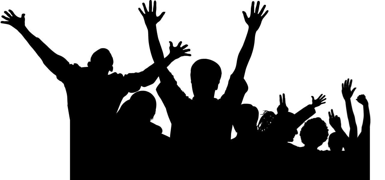 Menigte silhouet PNG geïsoleerd Transparante afbeelding