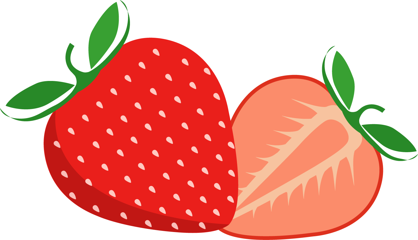 Cut Strawberries PNG File