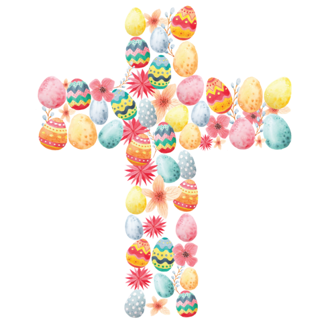 Easter Cross Vector PNG Isolated HD