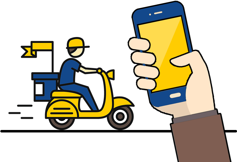 Food Delivery Scooter PNG File
